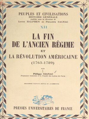 cover image of La fin de l'Ancien régime et la révolution américaine, 1763-1789